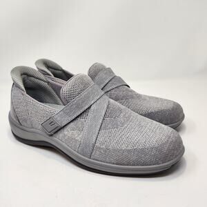 OrthoFeet Amalya Gray Slip On Loafers Walking Shoes Women Size 10.5 M Comfort